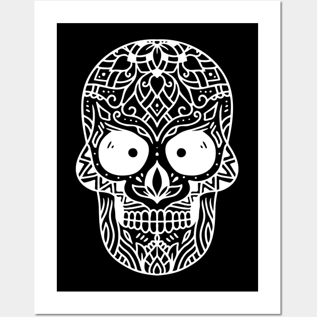 white sugar skull Wall Art by Love My..